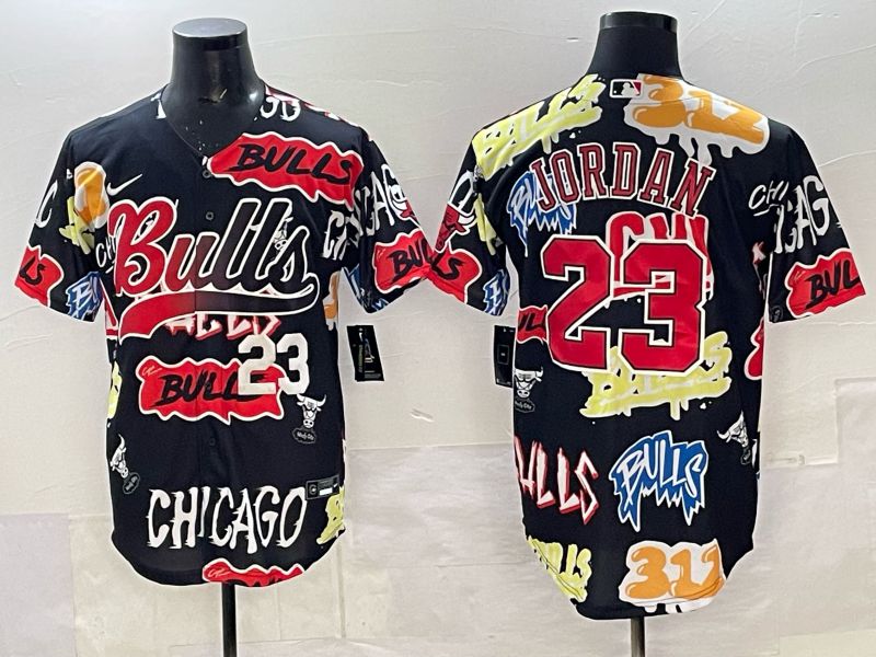 Men Chicago Bulls Nike #23 Jordan black NBA 2025 Jersey style 02